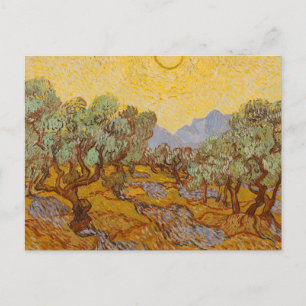 Van Gogh Olivträd Gul Sol Himmel Vykort