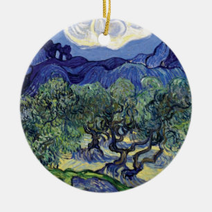 Van Gogh - Olivträd i ett bergigt landskap Julgransprydnad Keramik