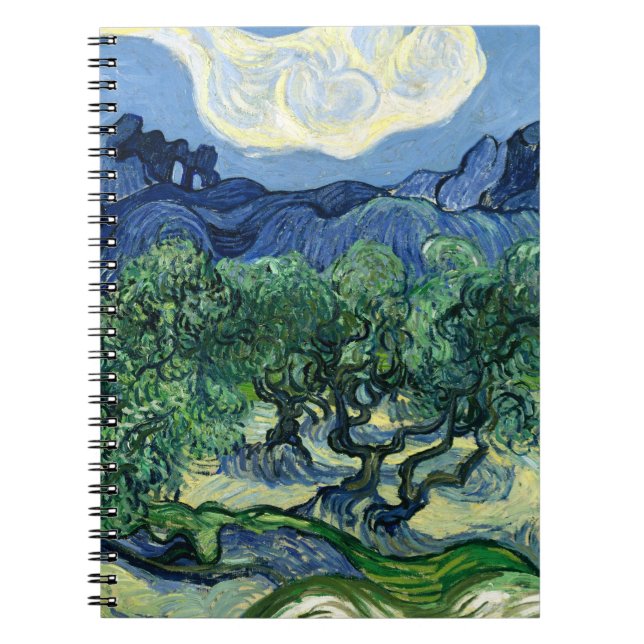 Van Gogh Olivträd Landskapsmålning Anteckningsbok (Framsidan)