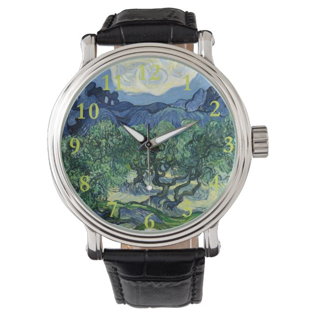 Van Gogh Olivträd Landskapsmålning Armbandsur (Framsida)