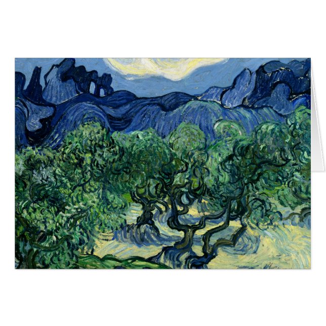 Van Gogh Olivträd Landskapsmålning Hälsningskort (Framsidan Horizontal)