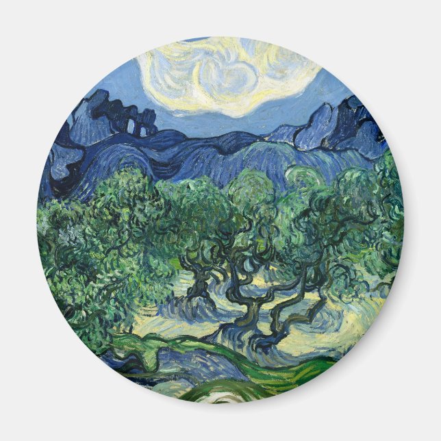 Van Gogh Olivträd Landskapsmålning Magnet (Framsidan)