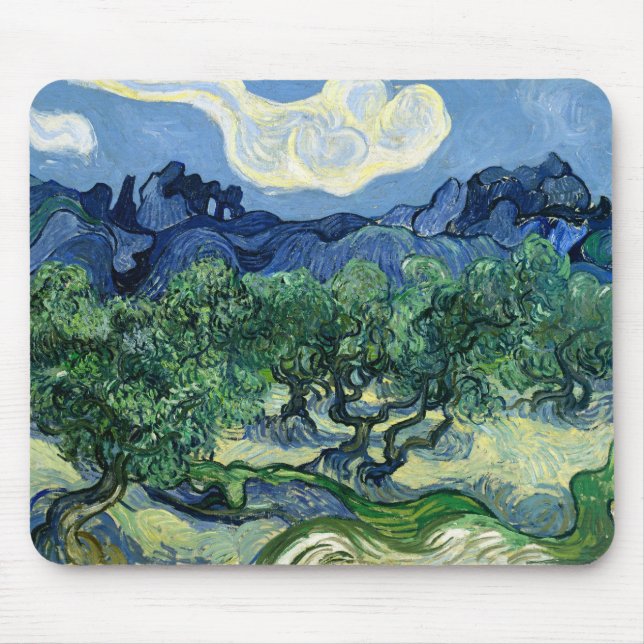 Van Gogh Olivträd Landskapsmålning Musmatta (Framsidan)