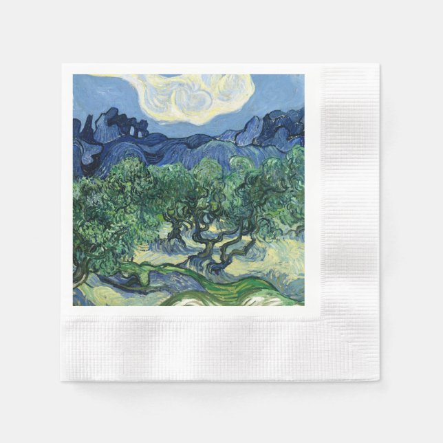 Van Gogh Olivträd Landskapsmålning Pappersservett (Framsidan)