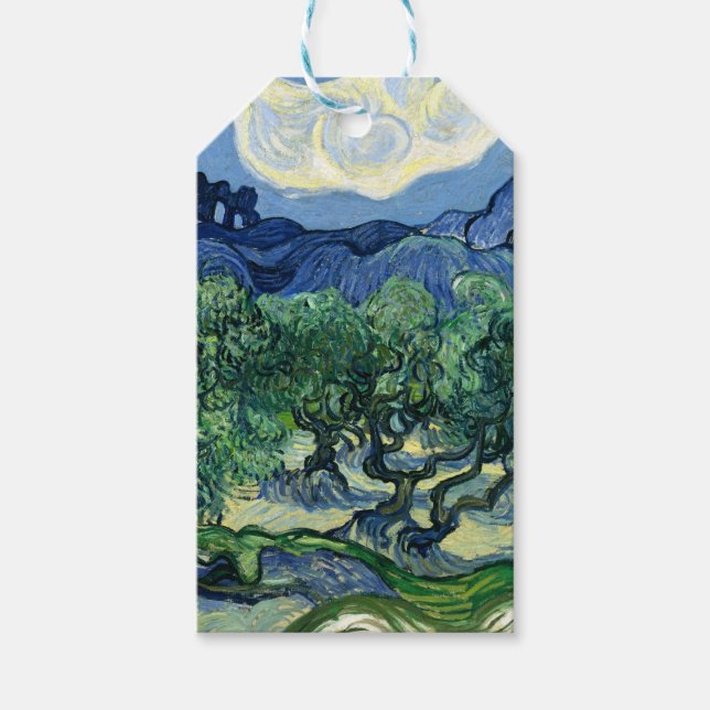 Van Gogh Olivträd Landskapsmålning Presentetikett (Framsidan)