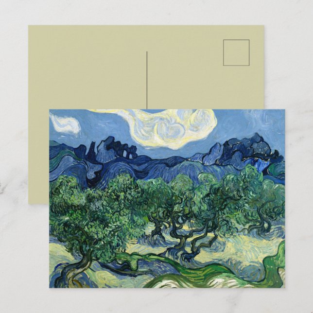 Van Gogh Olivträd Landskapsmålning Vykort (Fram/baksida)