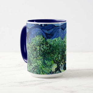 Van Gogh - Olivträd med Alpilles i bakgrunden Mugg