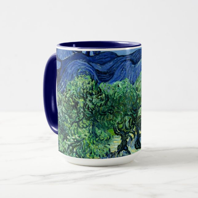 Van Gogh - Olivträd med Alpilles i bakgrunden Mugg (Framsida vänster)