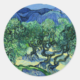 Van Gogh - Olivträd med Alpilles, Runt Klistermärke