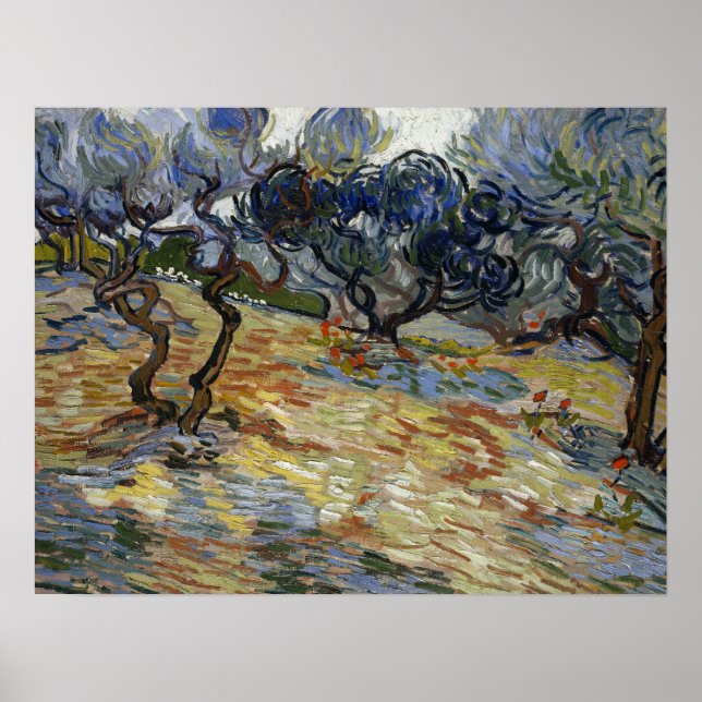Van Gogh - Olivträd Poster (Framsidan)