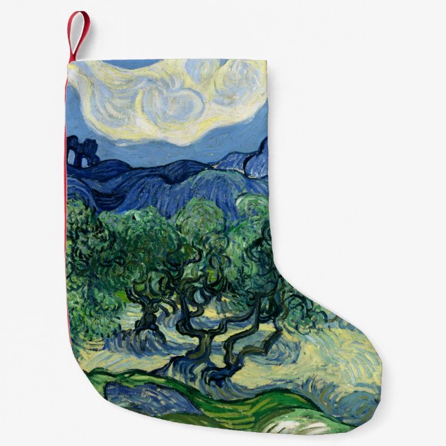 Van Gogh Olivträden Landskapsmålning Liten Julstrumpa (Framsidan)