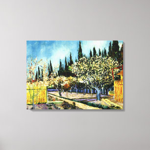 Van Gogh - Orchard omringad av Cypresses Canvastryck