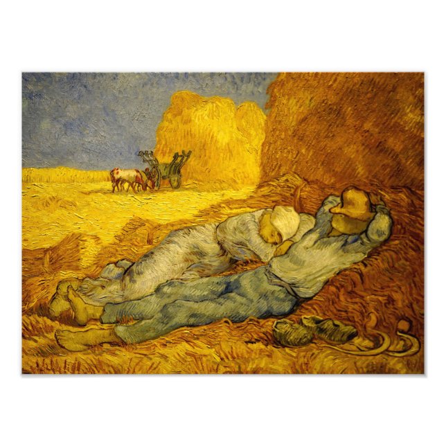 Van Gogh Painting of Noon Rest from Work Fototryck (Framsidan)