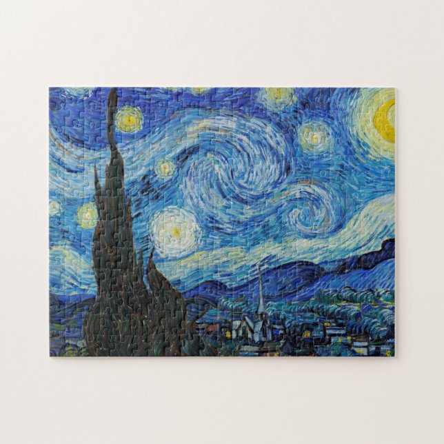 Van Gogh Painting of the Starry Night (1889) Pussel (Horisontell)