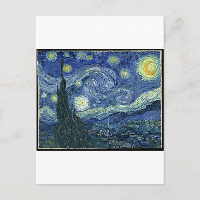 Van Gogh Paintings: Starry Night Van Gogh Vykort (Framsida)
