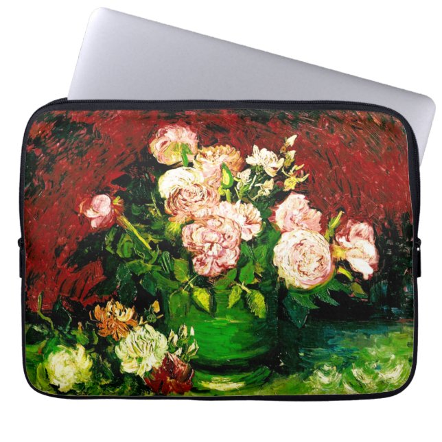 Van Gogh Peonies och Ro Laptop Fodral (Framsidan)