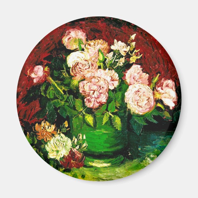 Van Gogh Peonies och Ro Magnet (Framsidan)