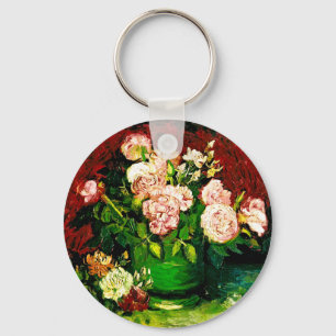 Van Gogh Peonies och Ro Nyckelring