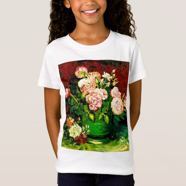Van Gogh Peonies och Ro T Shirt (Framsida)
