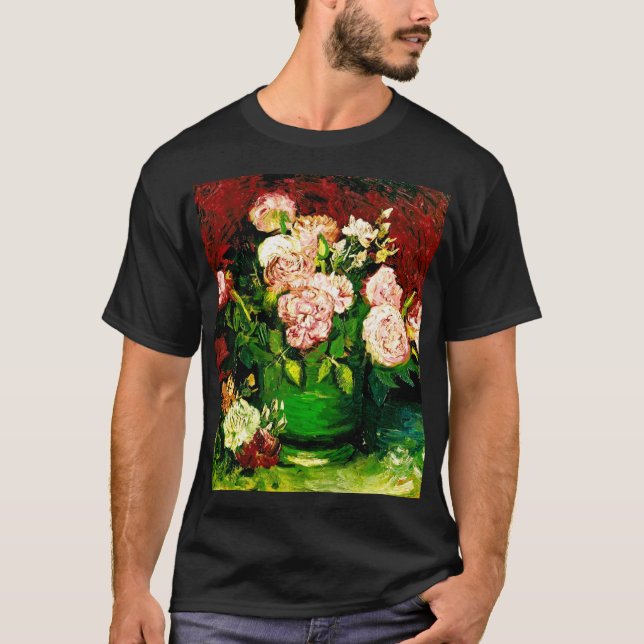 Van Gogh Peonies och Ro T Shirt (Framsida)