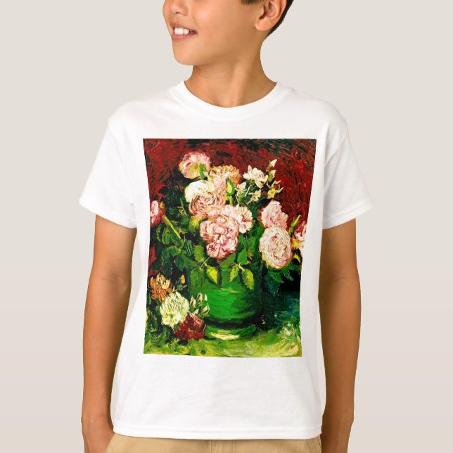 Van Gogh Peonies och Ro T Shirt (Framsida)