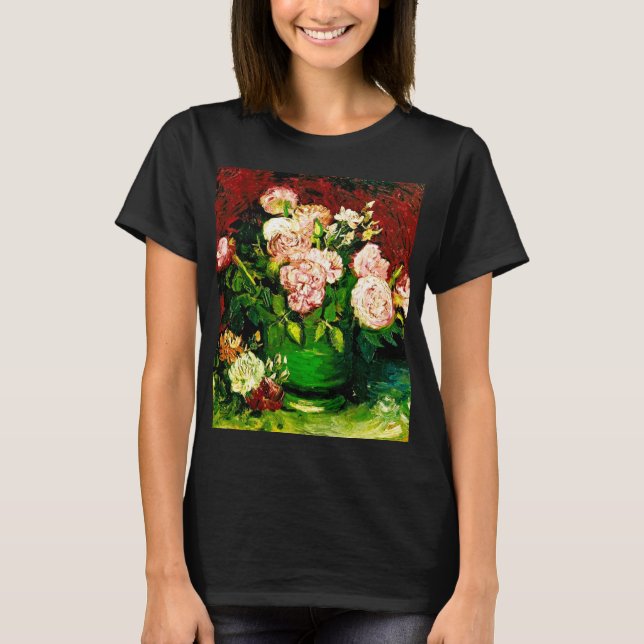 Van Gogh Peonies och Ro T Shirt (Framsida)