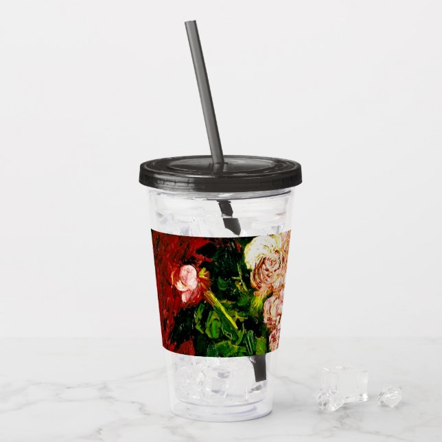 Van Gogh Peonies och Ro Take Away Mugg (Framsida Ice)