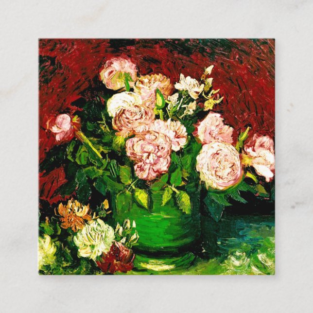 Van Gogh Peonior och Rosor Tilläggskort (Framsida)