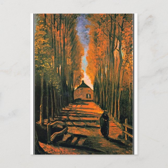 Van Gogh - Poplars på hösten Vykort (Framsida)
