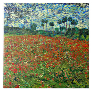 Van Gogh - Poppy Fält, berömd-målning, Kakelplatta