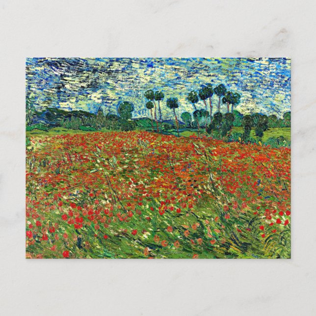Van Gogh - Poppy Fält, berömd-målning, Vykort (Framsida)