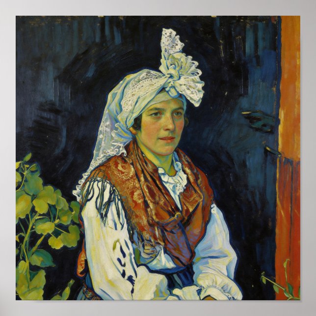 Van Gogh Porträtt av bondkvinna Poster (Framsidan)