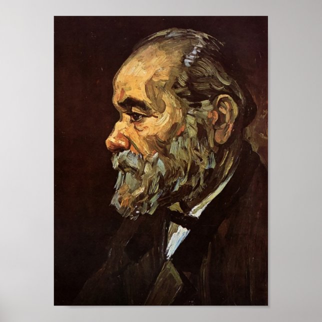 Van Gogh - Porträtt av en gammal man med Beard Poster (Framsidan)