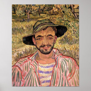 Van Gogh - porträtt av en ung bonde Poster
