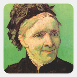 Van Gogh; Porträtt av konstnärens mor, Vintage kon Fyrkantigt Klistermärke