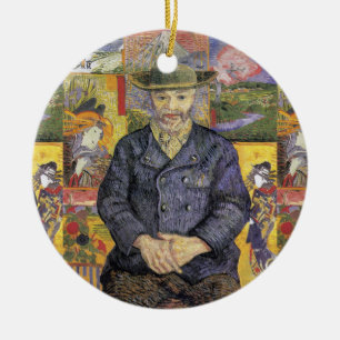 Van Gogh Porträtt av Pere Tanguy Post-Impressionis Julgransprydnad Keramik