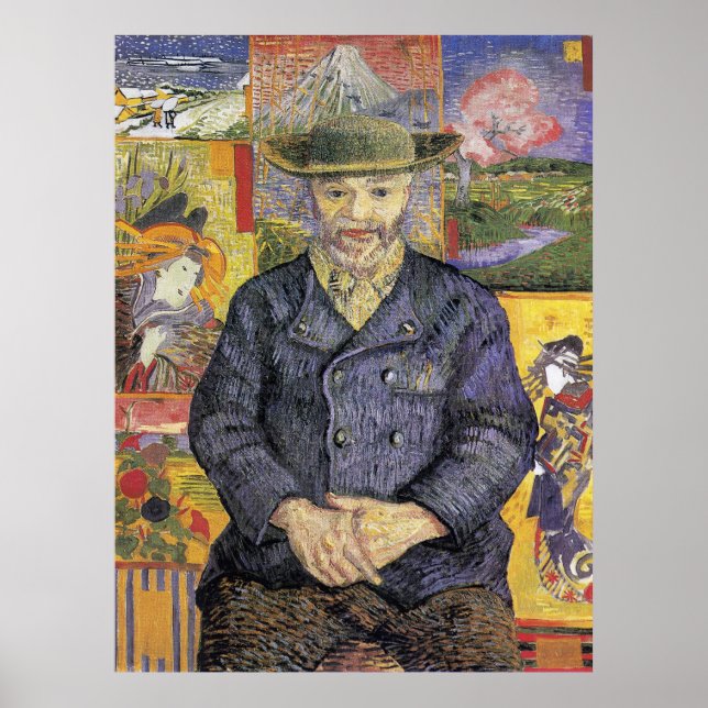 Van Gogh Porträtt av Pere Tanguy Post-Impressionis Poster (Framsidan)