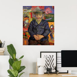 Van Gogh, Porträtt av Père Tanguy, Vintage Art Poster