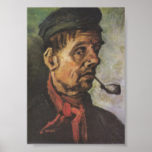 Van Gogh Porträtt om en man med en lera Poster