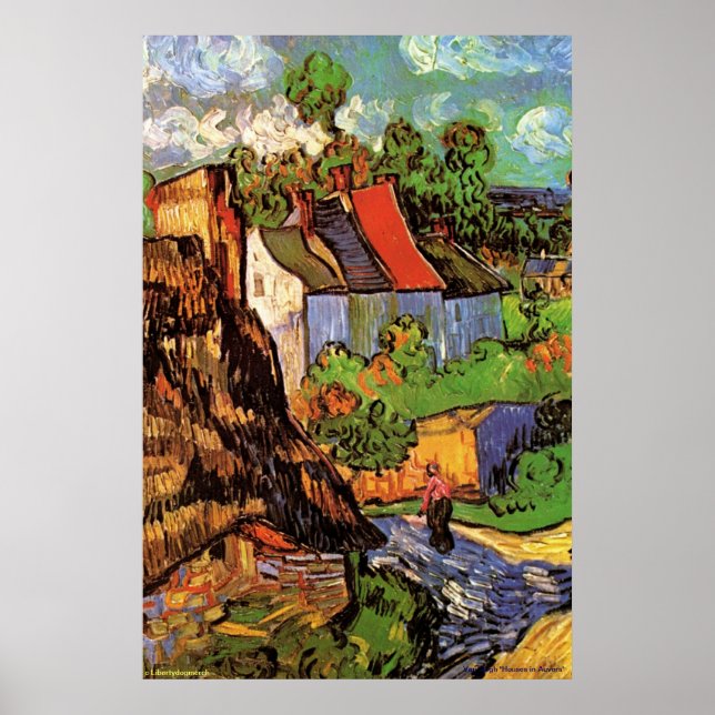 Van Gogh Poster - "Houses in Auvers" 1890 - Art (Framsidan)