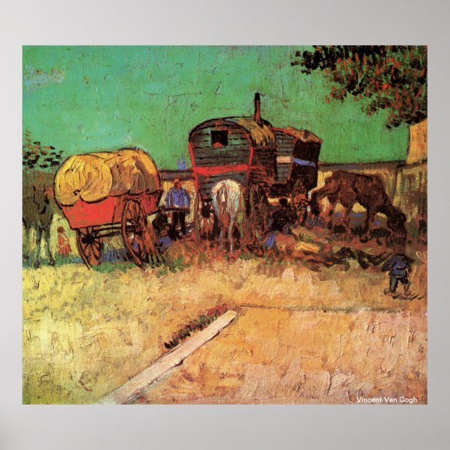VAN GOGH POSTER - INKLUDERING AV GYPSIES W CARAVAN (Framsidan)