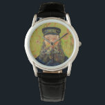 Van Gogh Postman. Porträtt-konst Armbandsur<br><div class="desc">Vakten "The Postman (Joseph Roulin)",  Van Gogh.</div>