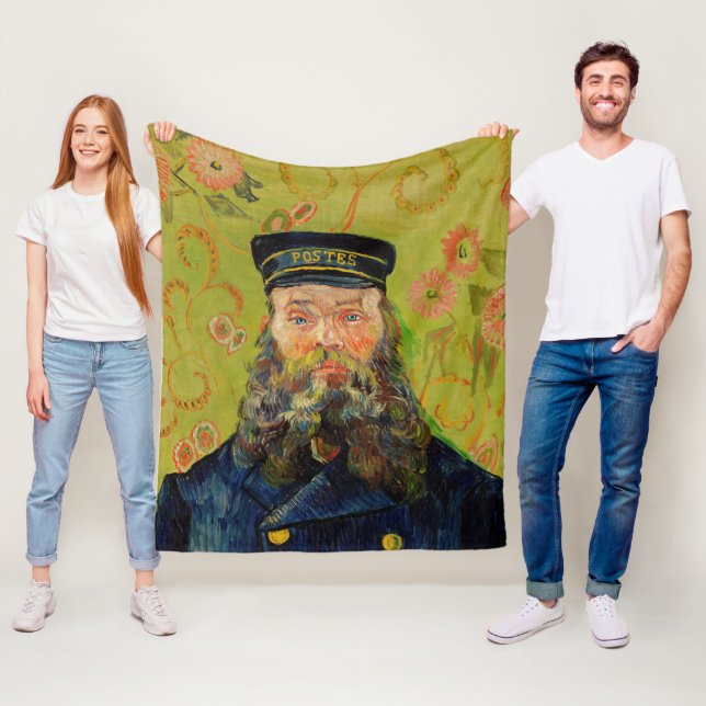 Van Gogh Postman. Porträtt-konst Fleecefilt (På plats)