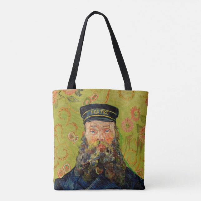 Van Gogh Postman. Porträtt-konst Tygkasse (Baksida)