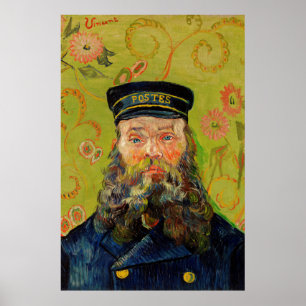 Van Gogh Postman Porträtt målning Old Antique Art Poster