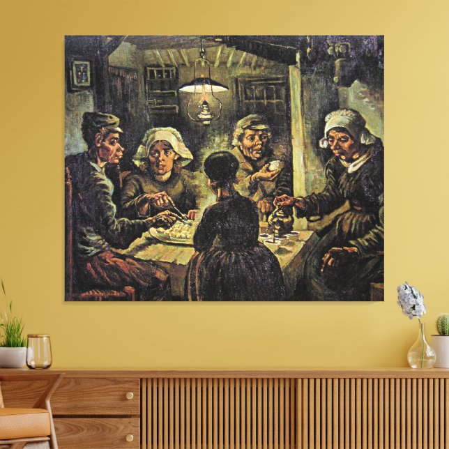 Van Gogh - Potatisätarna Canvastryck (Insitu (Vardagsrum))