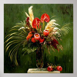 Van Gogh Protea and Other Flowers Poster