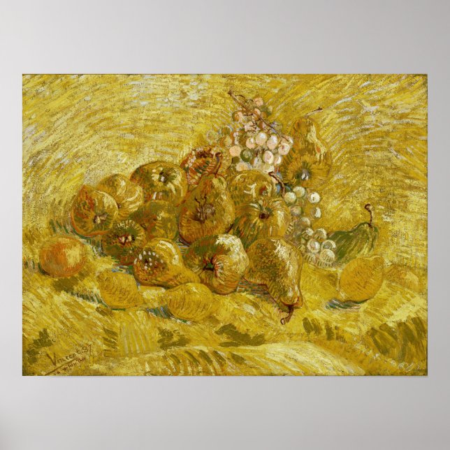 Van Gogh - Quinces, citroner, päron och druvor Poster (Framsidan)