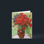 Van Gogh Red Poppies and Daisys Note Card Kort<br><div class="desc">Van Gogh Red Poppies and Daises Note Card. Oljemålning på arbetsyta från 1890. En färgstark blommålning av Van Gogh, som inte är lika berömd som hans berömda vas av solblommor, är ännu ett charmerande inlägg i konstnärens omfattande katalog över blommigt som fortfarande lever. En underbar gåva till fläkt av poppies,...</div>