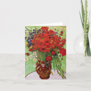 Van Gogh Red Poppies and Daisys Note Card Kort